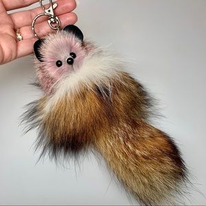 Real fox fur keychain from Seoul